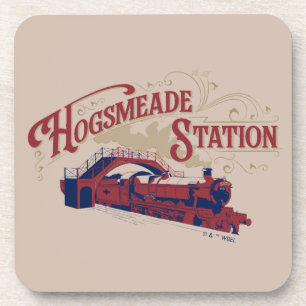 Bahnhof HOGSMEADE Vintage-Grafik Getränkeuntersetzer