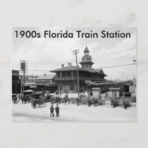 "Bahnhof in Florida aus den 1900er Jahren" Postkar Postkarte