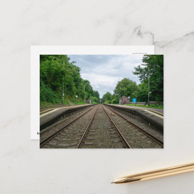 Bahnhof Ince und Elton Postkarte (Vorderseite/Rückseite Beispiel)