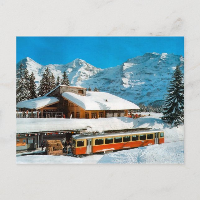 Bahnhof Kleiner Scheidegg, Jungfrau Postkarte (Vorderseite)