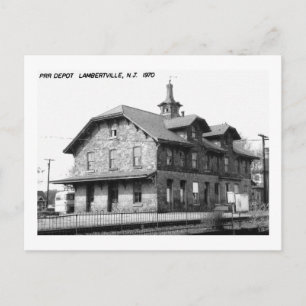 Bahnhof Lambertville, NJ Vintag Postkarte