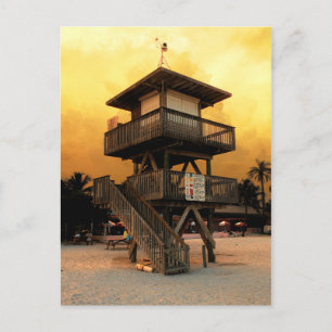 Bahnhof Manatee Public Beach Lifeguard Postkarte