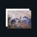Bahnhof Monet - Saint-Lazare, Bahnhof, Postkarte<br><div class="desc">Bahnhof Saint-Lazare,  Track Coming Out,  Kunstmalerei von Claude Monet.</div>