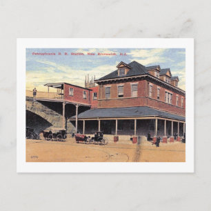 Bahnhof, New Brunswick, NJ Vintag Postkarte