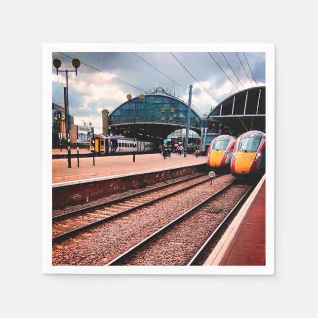 Bahnhof Newcastle Serviette (Vorderseite)