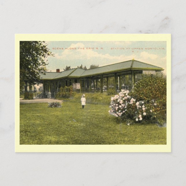 Bahnhof, Oberer Montclair, New Jersey Vintag Postkarte (Vorderseite)