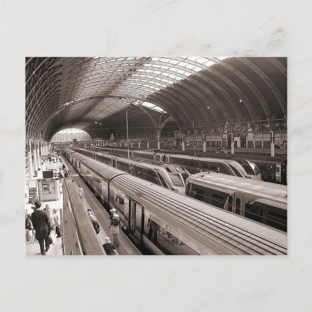 Bahnhof Paddington, London. Postkarte (Vorderseite)