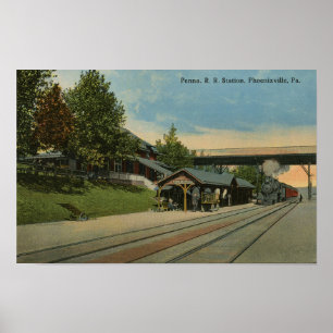 Bahnhof Penn Railroad Phoenixville PA Zug Poster