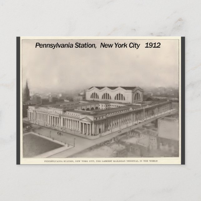 Bahnhof Pennsylvania New York 1912 Postkarte (Vorderseite)