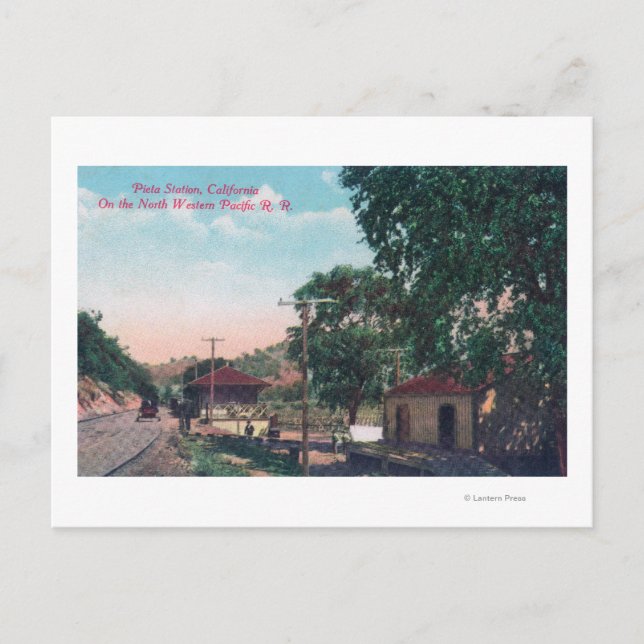 Bahnhof Pieta Northwestern Pacific Postkarte (Vorderseite)
