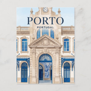 Bahnhof Porto São Bento Portugal Postkarte