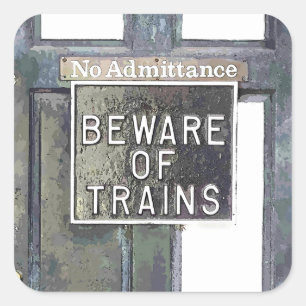 BAHNHOF QUADRATISCHER AUFKLEBER