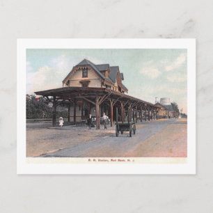 Bahnhof, Red Bank, NJ 1908 Vintag Postkarte