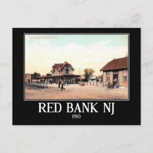 Bahnhof, Red Bank, NJ Vintage Postkarte