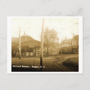 Bahnhof Roslyn, Long Island, Vintag Postkarte