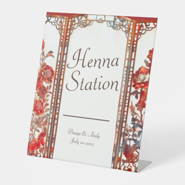 Bahnhof Ruby Indian Henna Sockelschild (Vorderseite)