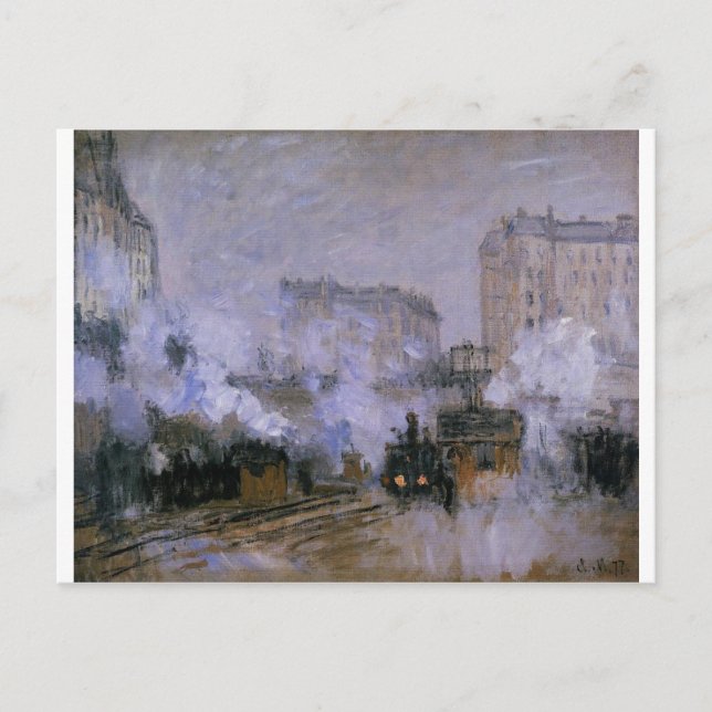 Bahnhof Saint-Lazare, Ankunft eines Zuges durch Cl Postkarte (Vorderseite)