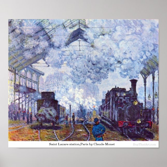 Bahnhof Saint Lazare, Paris, Claude Monet Poster (Vorne)