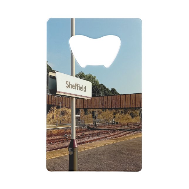Bahnhof Sheffield Geldbeutel Flaschenöffner (Vorderseite)