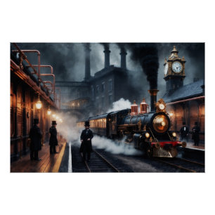 Bahnhof Steampunk Poster