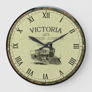 Bahnhof Victoria ~ Dampfmaschine ~ London England  Große Wanduhr