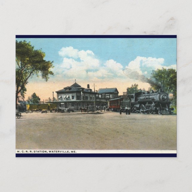 Bahnhof Waterville, ME 1920 Vintag Postkarte (Vorderseite)