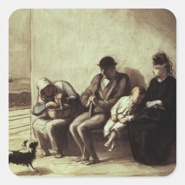 Bahnhof Wayside Quadratischer Aufkleber (Vorderseite)