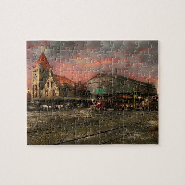 Bahnhof - Zentrales Eisenbahndepot 1905 Puzzle (Horizontal)