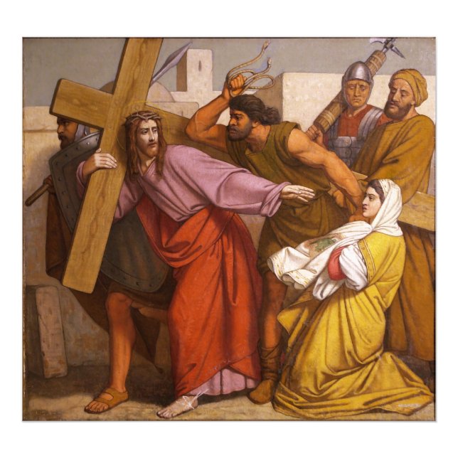 Bahnhöfe des Kreuzes 5 Simon tragen das Kreuz Fotodruck (Vorne)