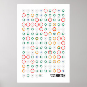 Bahnhöfe und Linien: Boston (Licht) Poster