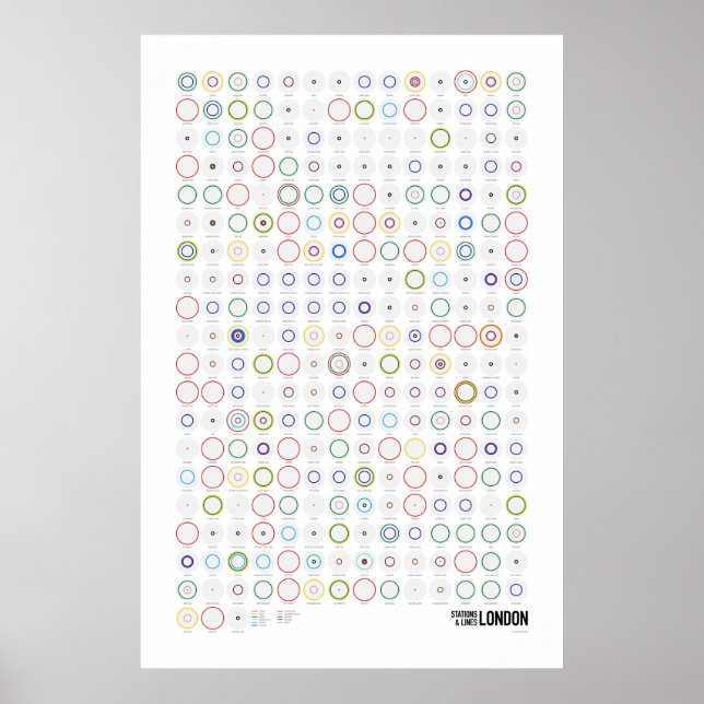 Bahnhöfe und Linien: London (Licht) Poster (Vorne)
