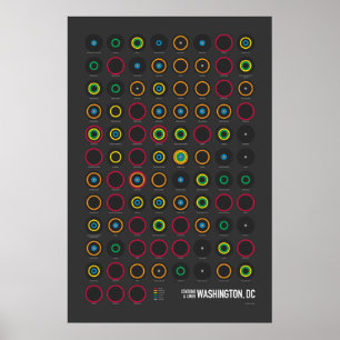 Bahnhöfe und Linien: Washington, DC (dunkel) Poster