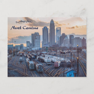 Bahnhofsanlage in Charlotte North Carolina Postkarte