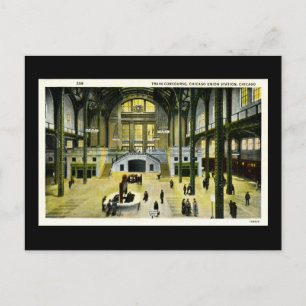 Bahnhofshalle, Chicago Union Station - Vintage Postkarte