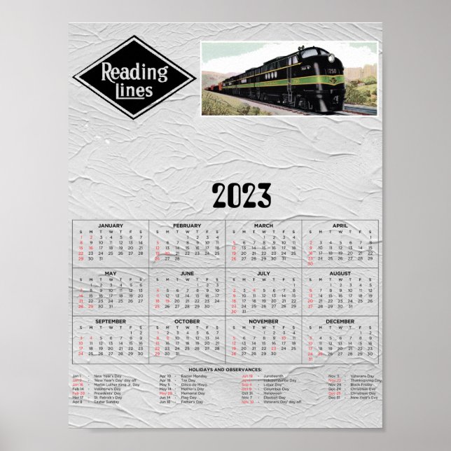 Bahnkalender lesen poster (Vorne)
