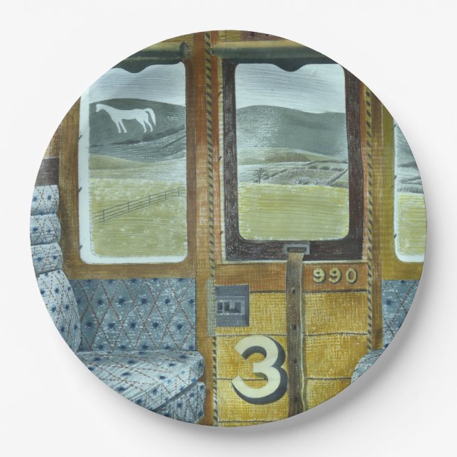 Bahnlandschaft (von Eric Ravilious) Pappteller (Vorderseite)