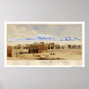 Bahnstadt auf dem Grasland Poster