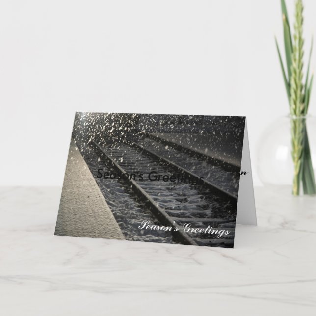 Bahnstation im Winter Feiertagskarte (Vorderseite)