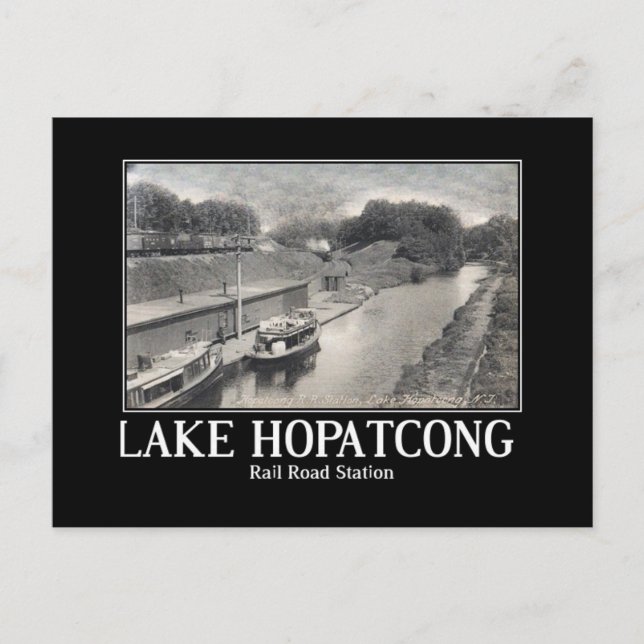 Bahnstation Lake Hopatcong 1910s Postkarte (Vorderseite)