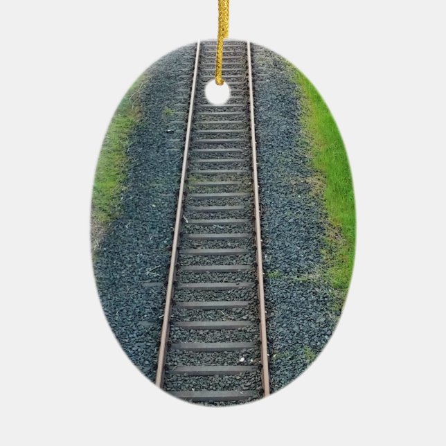 Bahnstrecke in Natur, Landschaft Keramikornament (Vorne)