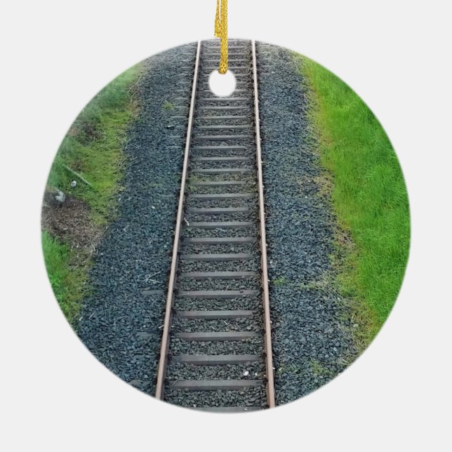 Bahnstrecke in Natur, Landschaft Keramikornament (Hinten)