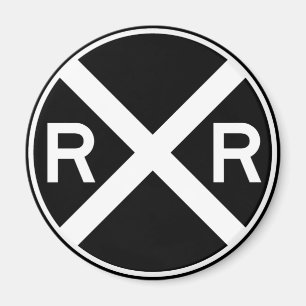 Bahnübergang warnender Straßenschild-Zug- Magnet