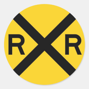 Bahnübergangsschild Runder Aufkleber