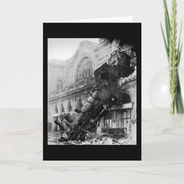 Bahnwrack in Montparnasse, Desaster Karte (Vorderseite)
