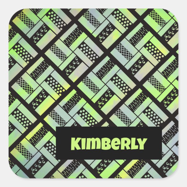 Bahnzaun-Muster Quadratischer Aufkleber (Vorderseite)