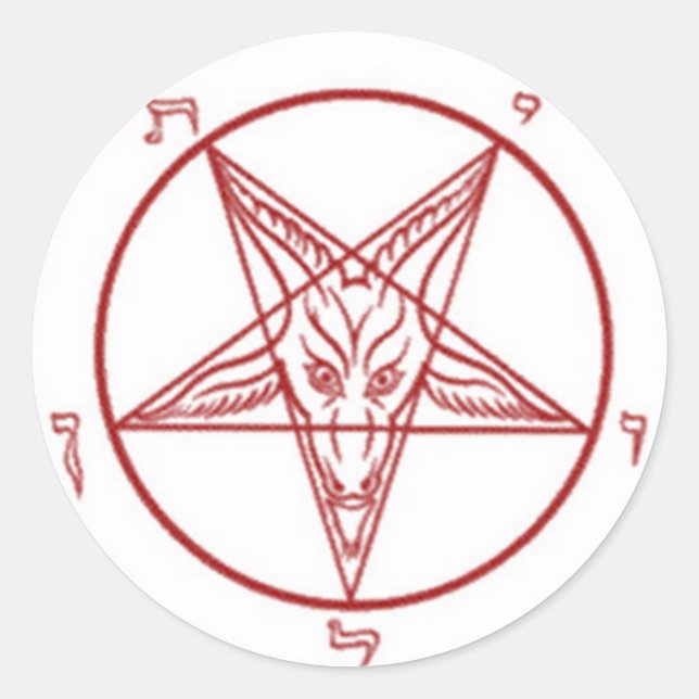 Bahpomet Pentagramm Round Stickers (Vorderseite)