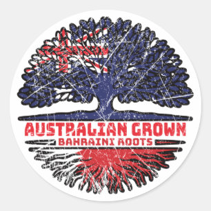 Bahrain Bahraini Australien Tree Roots Runder Aufkleber