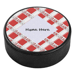 Bahrain Bahrainische Flagge Kacheln Personalisiert Eishockey Puck