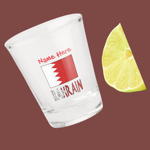 Bahrain Bahrainische Flagge Rot Personalisiert Schnapsglas