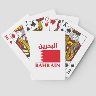 Bahrain Flag البحرين Arabic & English WordArt Spielkarten